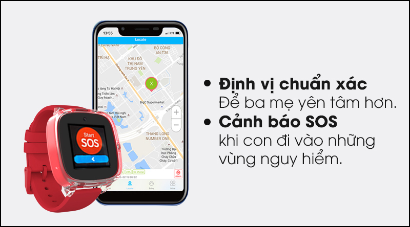 Oaxis MyFirst Fone D2 định vị chuẩn x&aacute;c, cảnh b&aacute;o v&ugrave;ng nguy hiểm v&agrave; bảo vệ an to&agrave;n cho b&eacute;